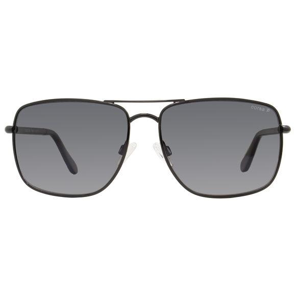 Corsa Rectangular Sunglasses Enzo C03 Shiny Black/Carbon Fiber Polarized - Picture 2 of 3